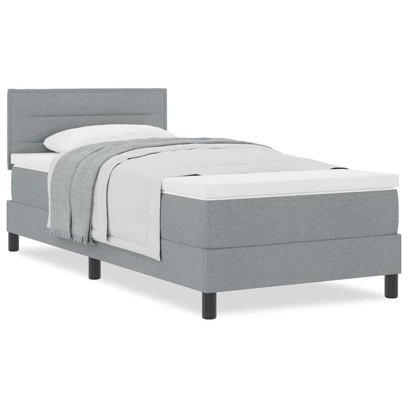 vidaXL Boxspring ágy matraccal Világosszürke 80 x 200 cm szövet