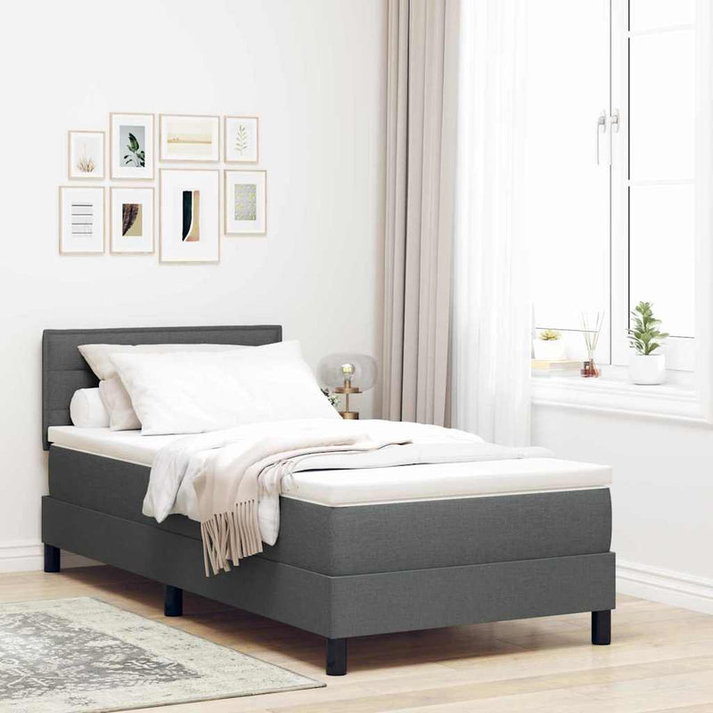 vidaXL Boxspring ágy matraccal Sötétszürke 80 x 200 cm szövet