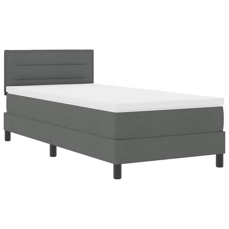 vidaXL Boxspring ágy matraccal Sötétszürke 80 x 200 cm szövet