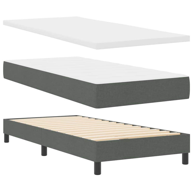 vidaXL Boxspring ágy matraccal Sötétszürke 80 x 200 cm szövet