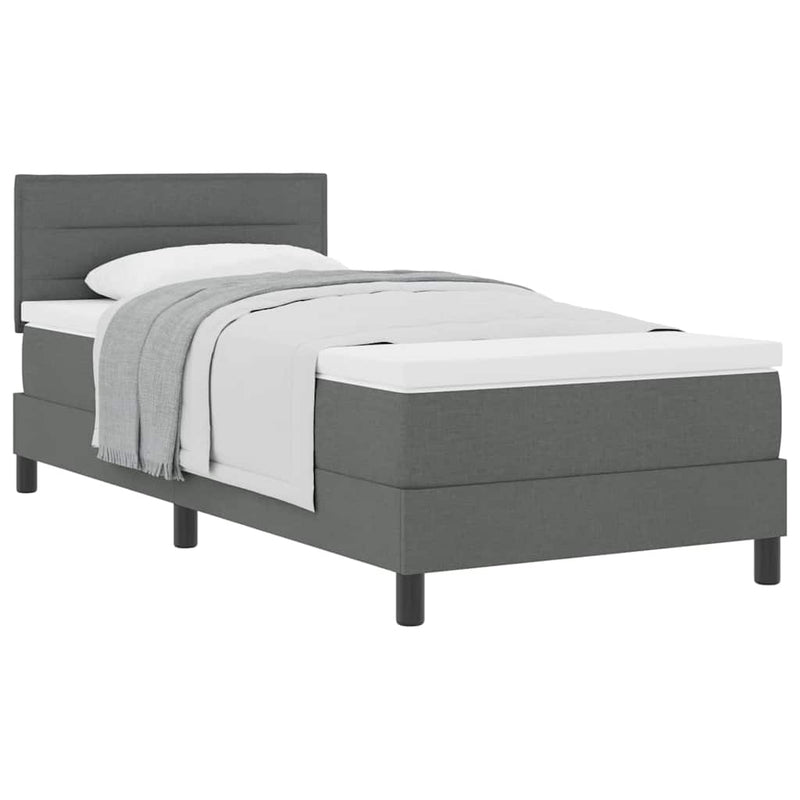 vidaXL Boxspring ágy matraccal Sötétszürke 80 x 200 cm szövet