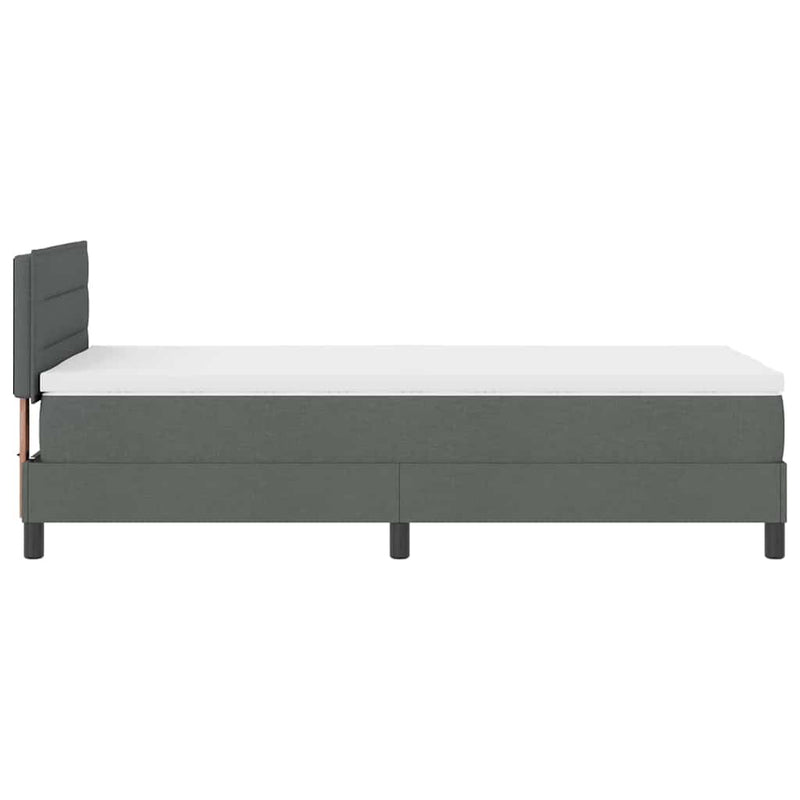 vidaXL Boxspring ágy matraccal Sötétszürke 80 x 200 cm szövet