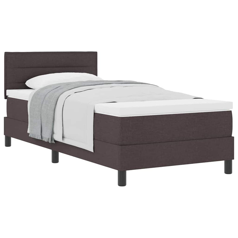 vidaXL Boxspring ágy matraccal Sötét Barna 90 x 190 cm szövet