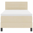 vidaXL Boxspring ágy matraccal matracmal Krém 90 x 190 cm szövet