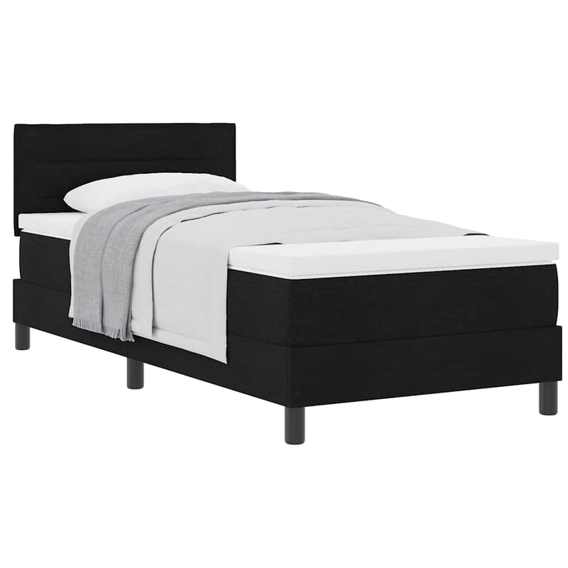vidaXL Boxspring ágy matraccal matracmal Fekete 90 x 200 cm szövet
