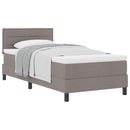 vidaXL Boxrugós ágy fejtámlával Tópszínű 90 x 200 cm szövet