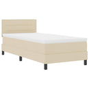 vidaXL Boxrugós ágy fejtámlával Krém 90 x 200 cm szövet