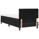 vidaXL Boxrugós ágy fejtámlával Fekete 100 x 200 cm szövet
