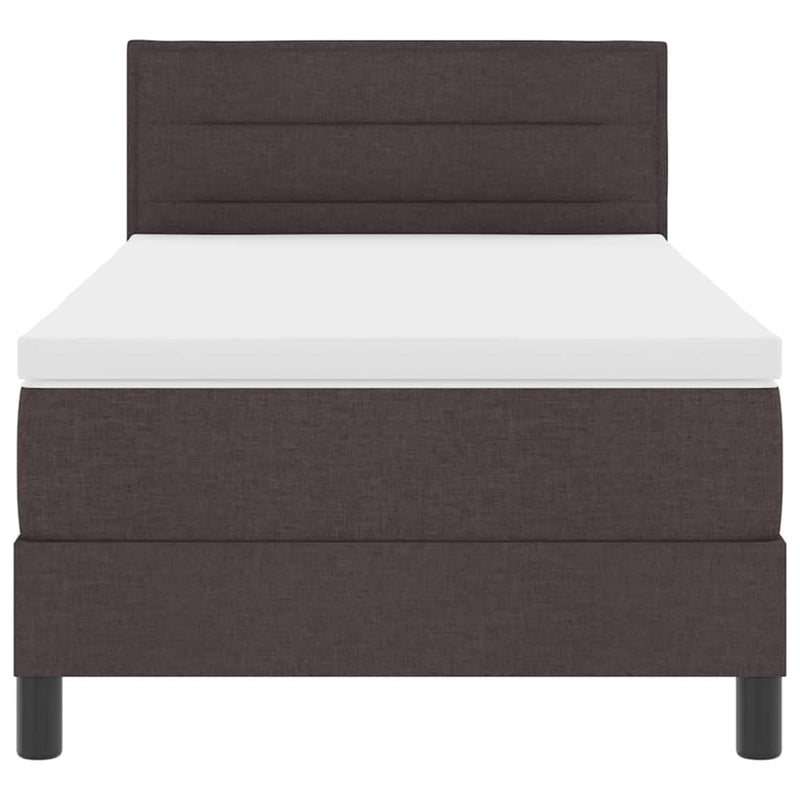 vidaXL Boxspring ágy matraccal Sötét Barna 100 x 200 cm szövet