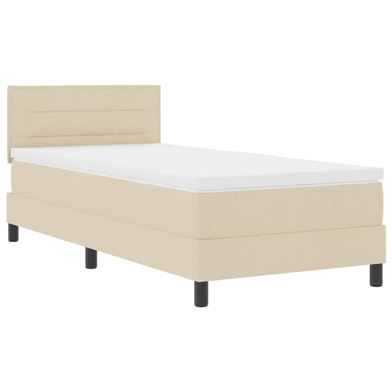 vidaXL Boxspring ágy matraccal matracmal Krém 100 x 200 cm szövet