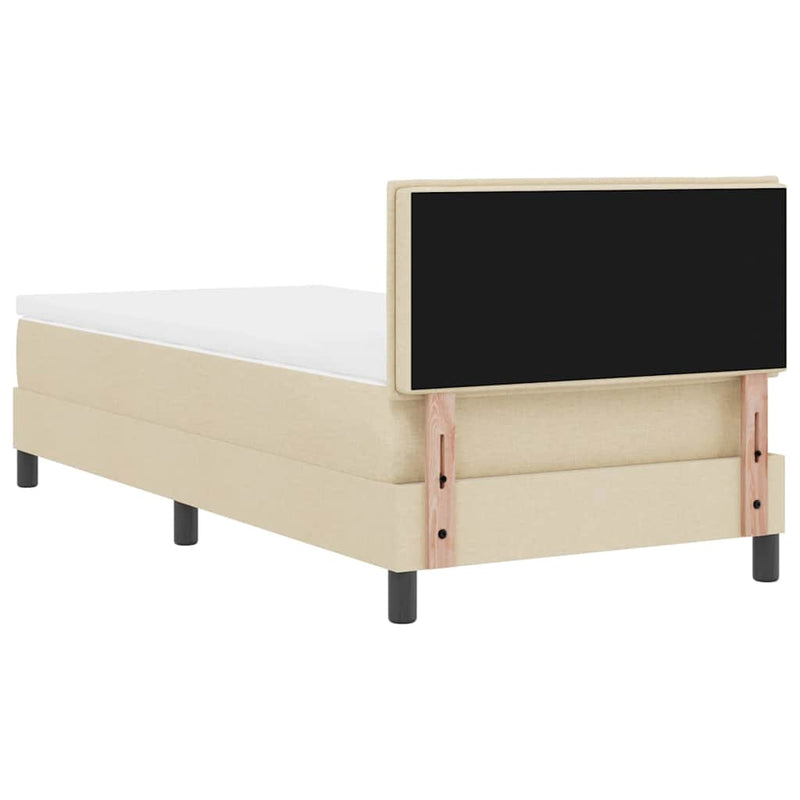 vidaXL Boxspring ágy matraccal matracmal Krém 100 x 200 cm szövet