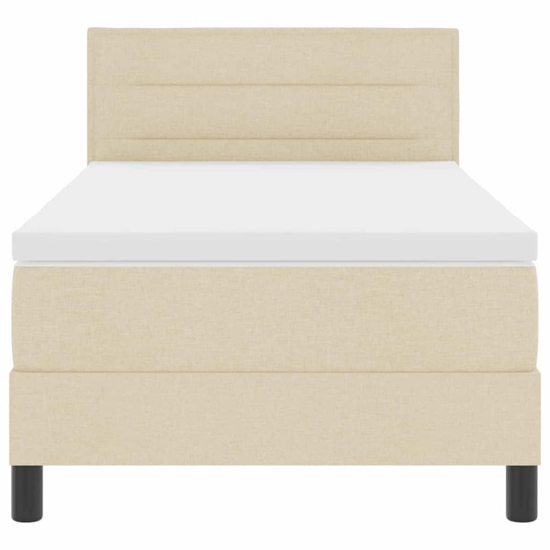 vidaXL Boxspring ágy matraccal matracmal Krém 100 x 200 cm szövet