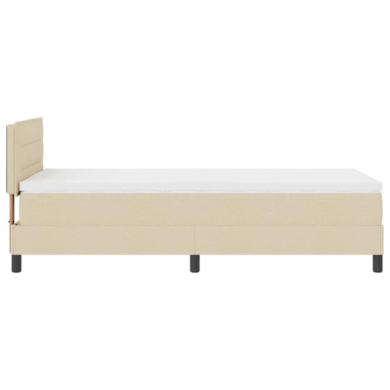 vidaXL Boxspring ágy matraccal matracmal Krém 100 x 200 cm szövet