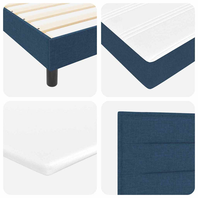 vidaXL Boxspring ágy matraccal matracmal Kék 100 x 200 cm szövet