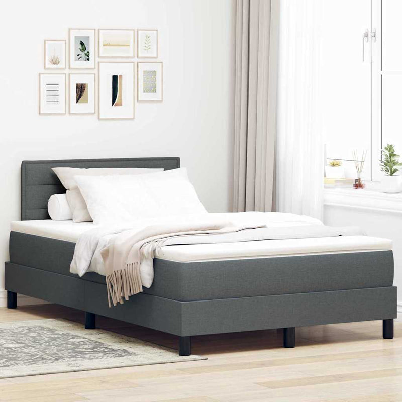 vidaXL Boxspring ágy matraccal Sötétszürke 120 x 190 cm szövet