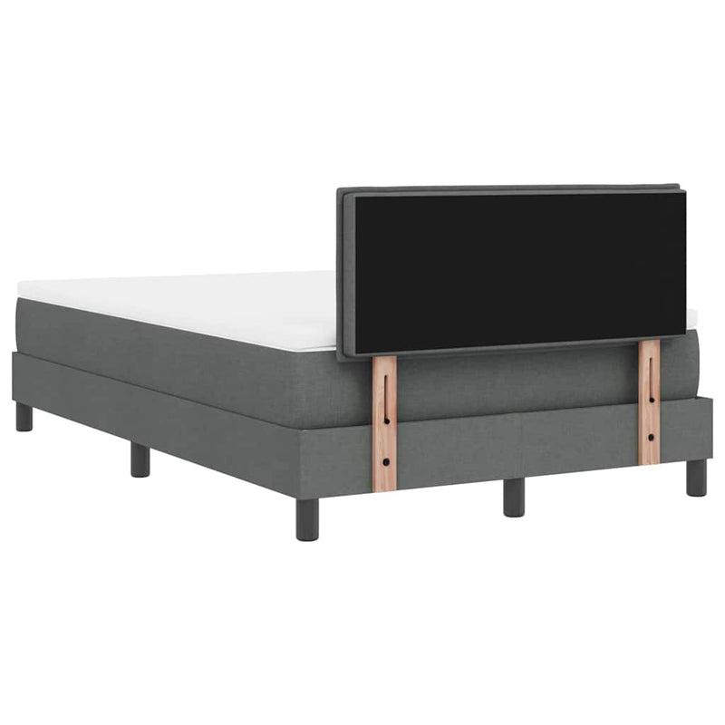 vidaXL Boxspring ágy matraccal Sötétszürke 120 x 190 cm szövet