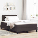 vidaXL Boxrugós ágy fejtámlával Sötét Barna 120 x 190 cm szövet