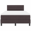vidaXL Boxrugós ágy fejtámlával Sötét Barna 120 x 190 cm szövet