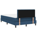 vidaXL Boxrugós ágy fejtámlával Kék 120 x 190 cm szövet
