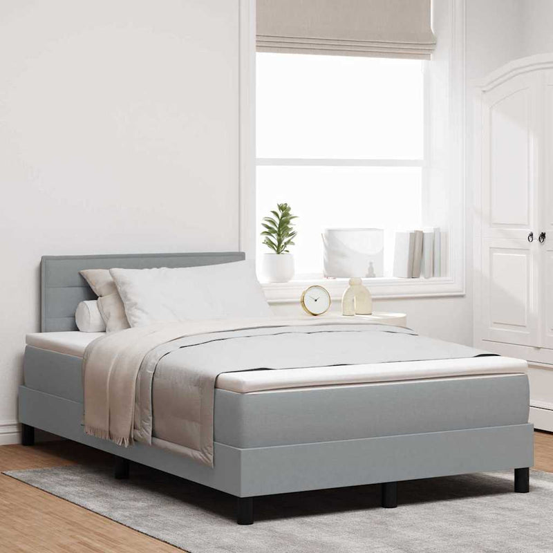 vidaXL Boxspring ágy matraccal Világosszürke 120 x 200 cm szövet