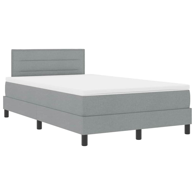vidaXL Boxspring ágy matraccal Világosszürke 120 x 200 cm szövet