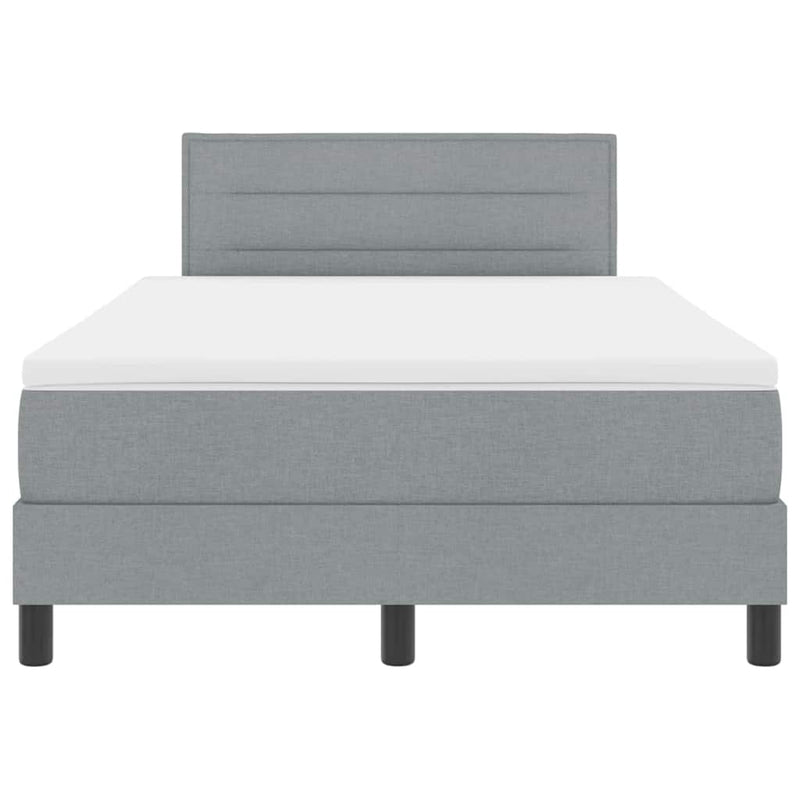 vidaXL Boxspring ágy matraccal Világosszürke 120 x 200 cm szövet