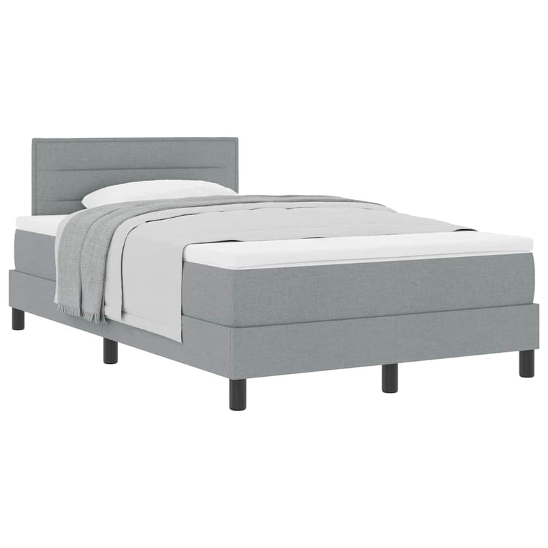 vidaXL Boxspring ágy matraccal Világosszürke 120 x 200 cm szövet