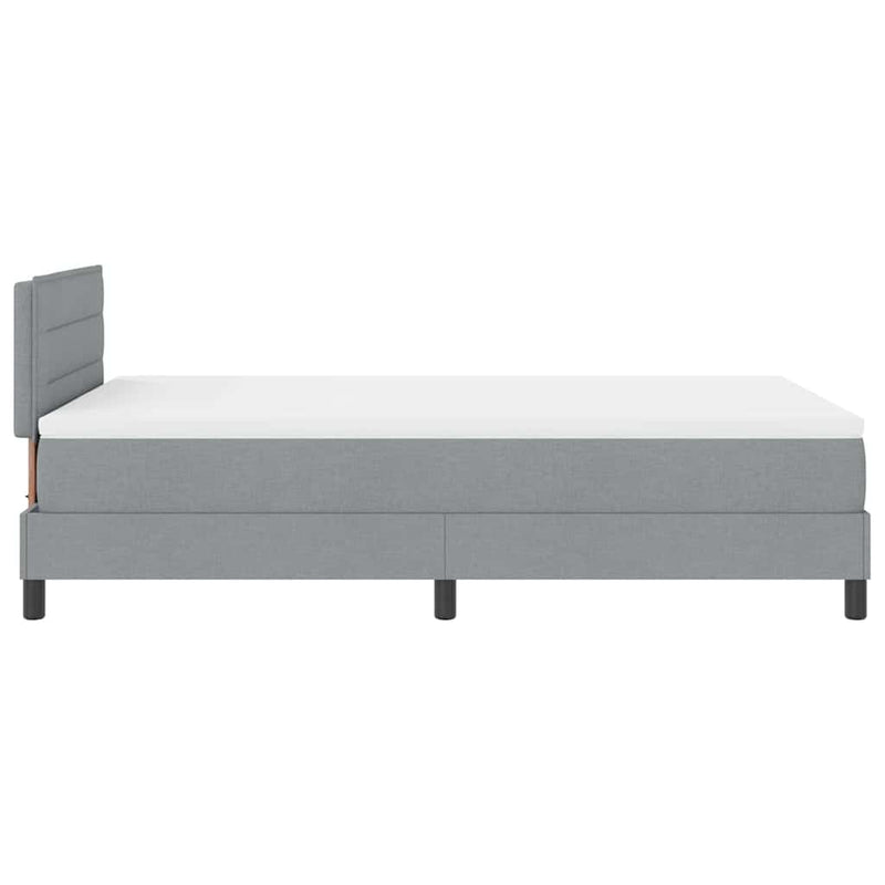 vidaXL Boxspring ágy matraccal Világosszürke 120 x 200 cm szövet