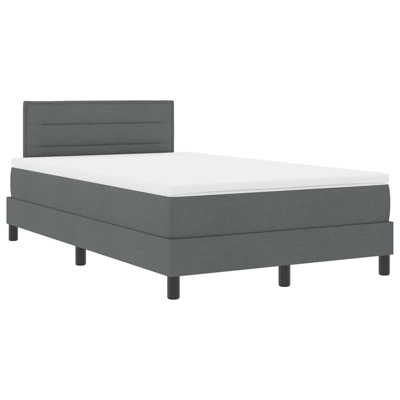 vidaXL Boxspring ágy matraccal Sötétszürke 120 x 200 cm szövet