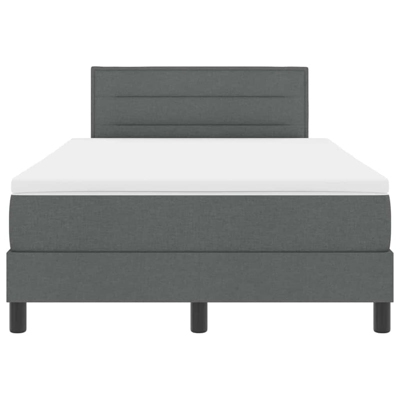 vidaXL Boxspring ágy matraccal Sötétszürke 120 x 200 cm szövet