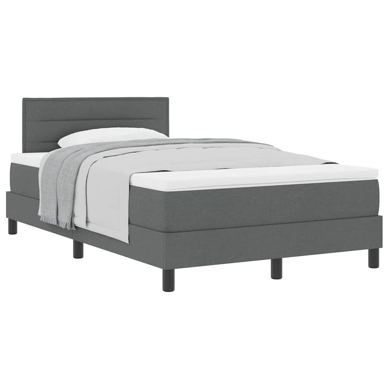 vidaXL Boxspring ágy matraccal Sötétszürke 120 x 200 cm szövet