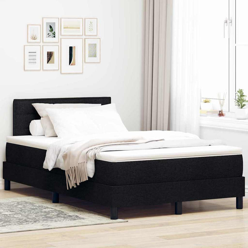 vidaXL Boxspring ágy matraccal matracmal Fekete 120 x 200 cm szövet