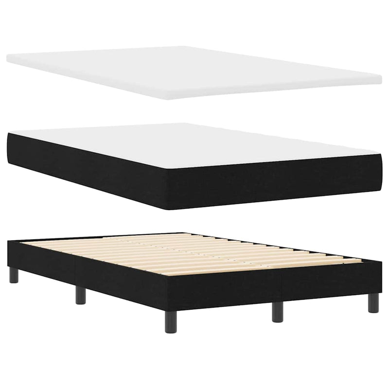 vidaXL Boxspring ágy matraccal matracmal Fekete 120 x 200 cm szövet