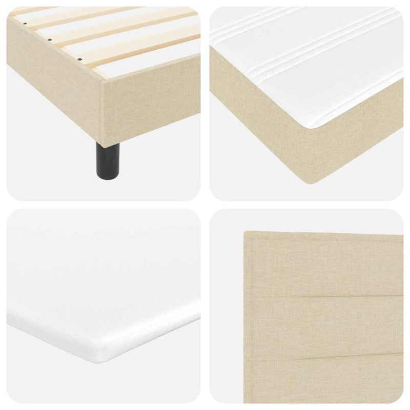 vidaXL Boxspring ágy matraccal matracmal Krém 120 x 200 cm szövet