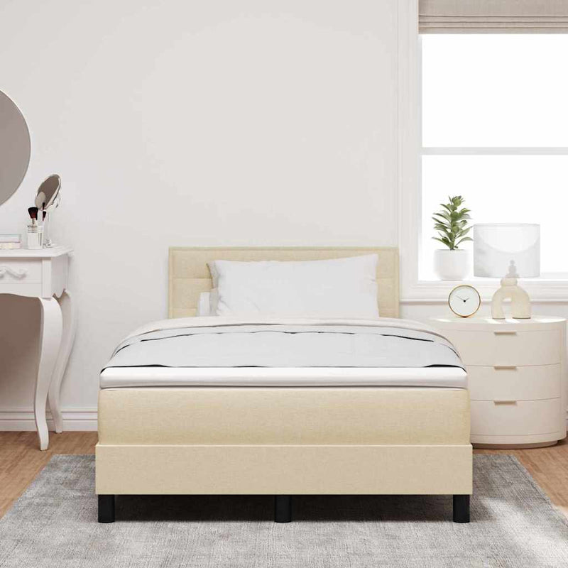 vidaXL Boxspring ágy matraccal matracmal Krém 120 x 200 cm szövet