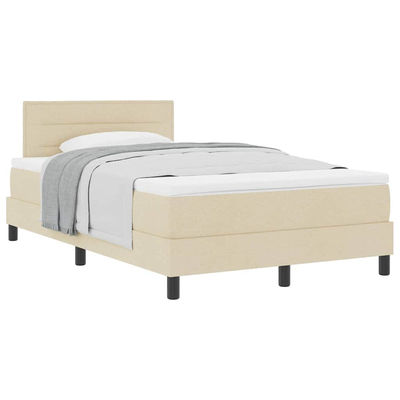 vidaXL Boxspring ágy matraccal matracmal Krém 120 x 200 cm szövet