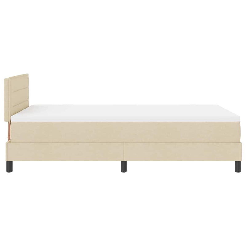 vidaXL Boxspring ágy matraccal matracmal Krém 120 x 200 cm szövet