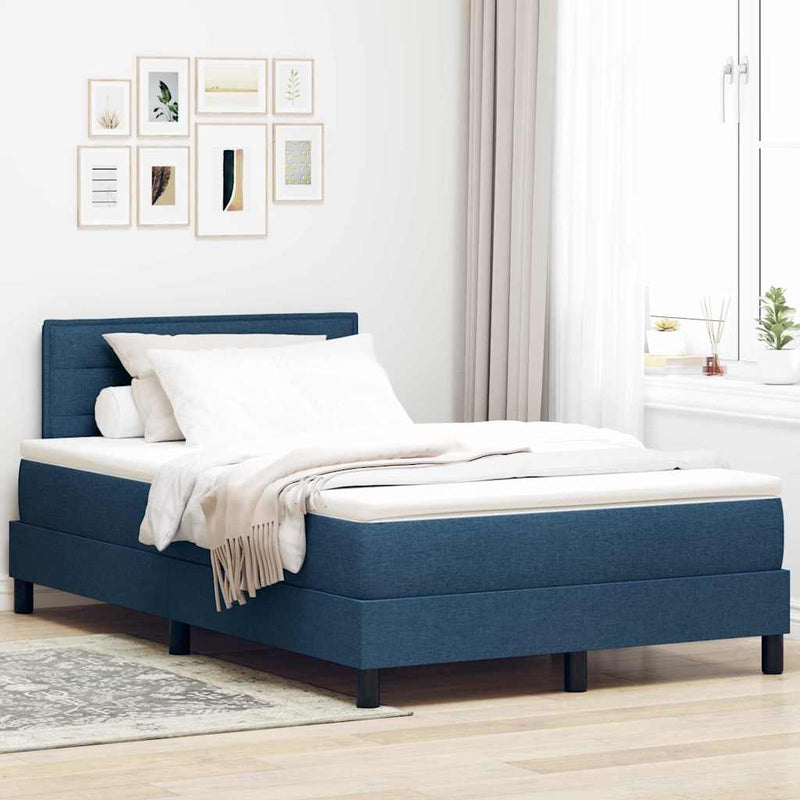 vidaXL Boxspring ágy matraccal matracmal Kék 120 x 200 cm szövet