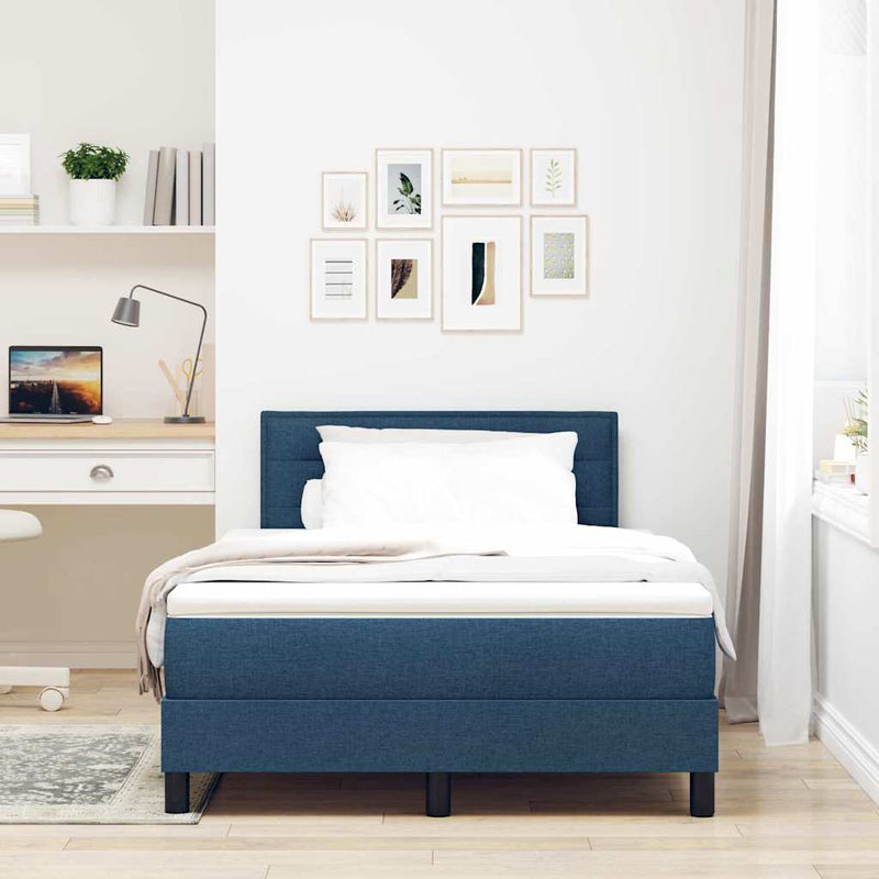 vidaXL Boxspring ágy matraccal matracmal Kék 120 x 200 cm szövet