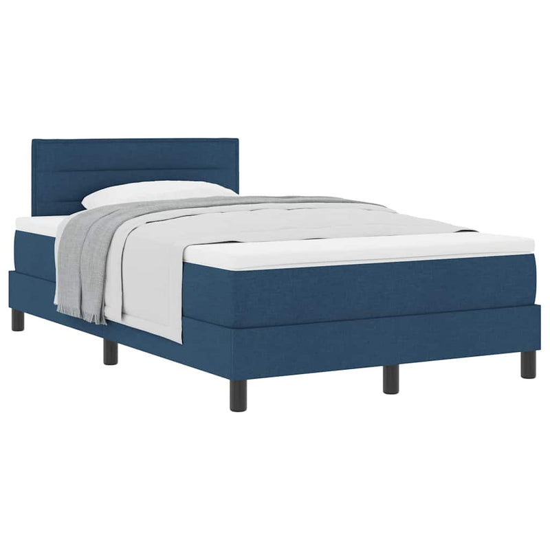vidaXL Boxspring ágy matraccal matracmal Kék 120 x 200 cm szövet