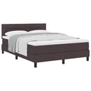 vidaXL Boxrugós ágy fejtámlával Sötét Barna 140 x 200 cm szövet