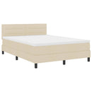 vidaXL Boxrugós ágy fejtámlával Krém 140 x 200 cm szövet