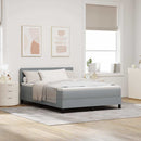 vidaXL Boxrugós ágy fejtámlával Világosszürke 160 x 200 cm szövet
