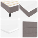 vidaXL Boxrugós ágy fejtámlával Tópszínű 160 x 200 cm szövet