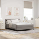 vidaXL Boxrugós ágy fejtámlával Tópszínű 160 x 200 cm szövet