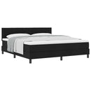vidaXL Boxrugós ágy fejtámlával Fekete 180 x 200 cm szövet