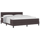 vidaXL Boxrugós ágy fejtámlával Sötét Barna 180 x 200 cm szövet