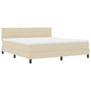 vidaXL Boxrugós ágy párnával fejtámlával Krém 180 x 200 cm szövet