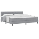 vidaXL Boxrugós ágy fejtámlával Világosszürke 200 x 200 cm szövet