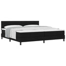 vidaXL Boxrugós ágy fejtámlával Fekete 200 x 200 cm szövet